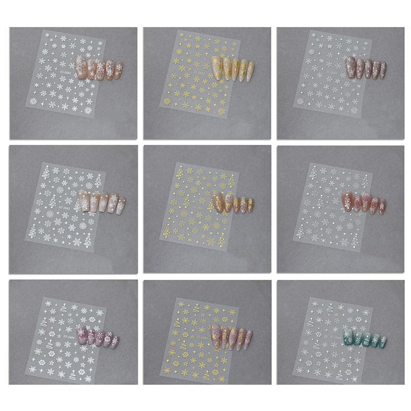 1 Sheet Christmas White Snowflakes Nail Stickers Snowflake Nail Decal Snowflake Xmas Slider