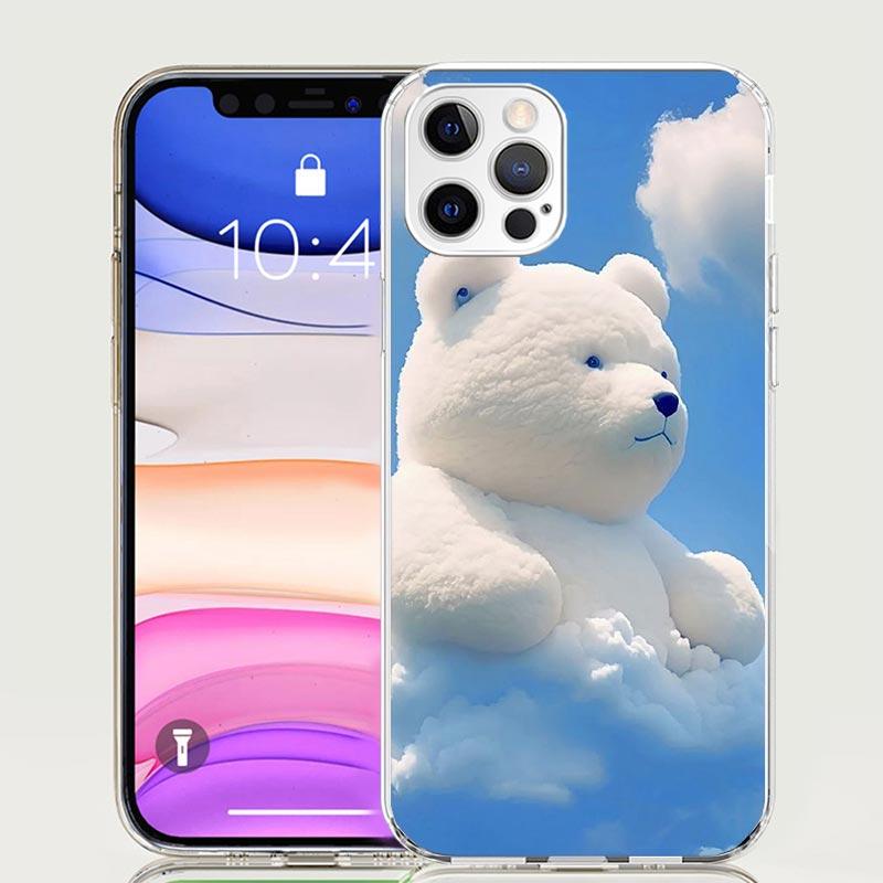 Sunny Clouds Teddy Bear Phone Case for Apple iPhone 17 Air 16 15 Plus 14 + 13 Mini 12 11 Pro Max 7 8 SE 16Max Soft Shell Cover C