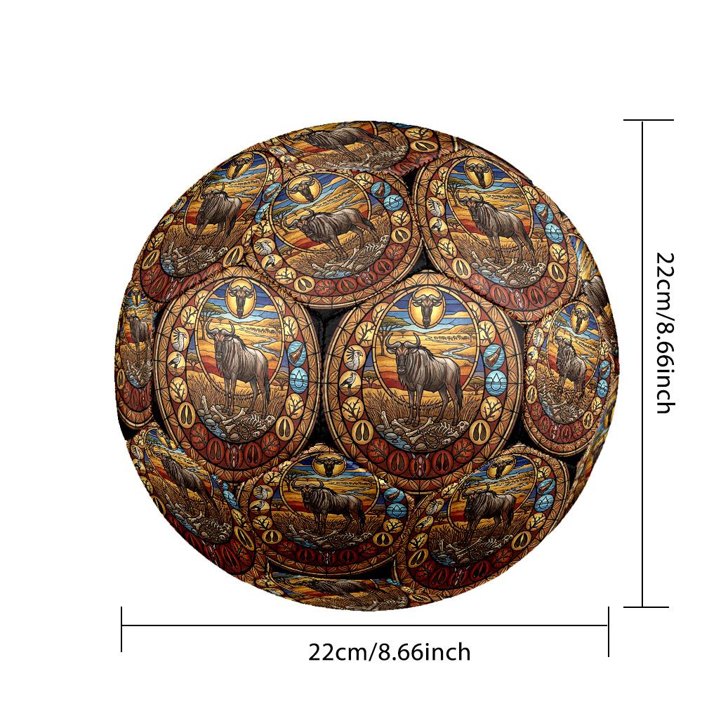 African Wildlife Heritage Round Football Size 5 Adult Ball Suitable for Training Matches and Outdoor Team.
