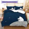 Moomins Bedding Quilt Set Quilt Cover Pillowcase Home Decoration Birthday Gift (1 * Duvet Cover + 2 * Pillowcase, Without Core)