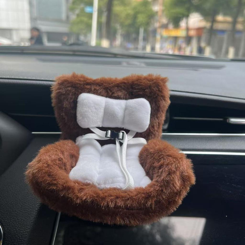 For Labubu Cartoon Plush Safety Seat Cute Doll Air Outlet Aromatherapy Decoration High-Grade Car Interior Decoration Accessories