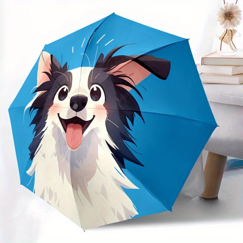 1pc Puppy Pet Automatic Open/Close Umbrella with One Touch Button,, Windproof Design   Lightweight Portable Umbrella for Women & Men6087
