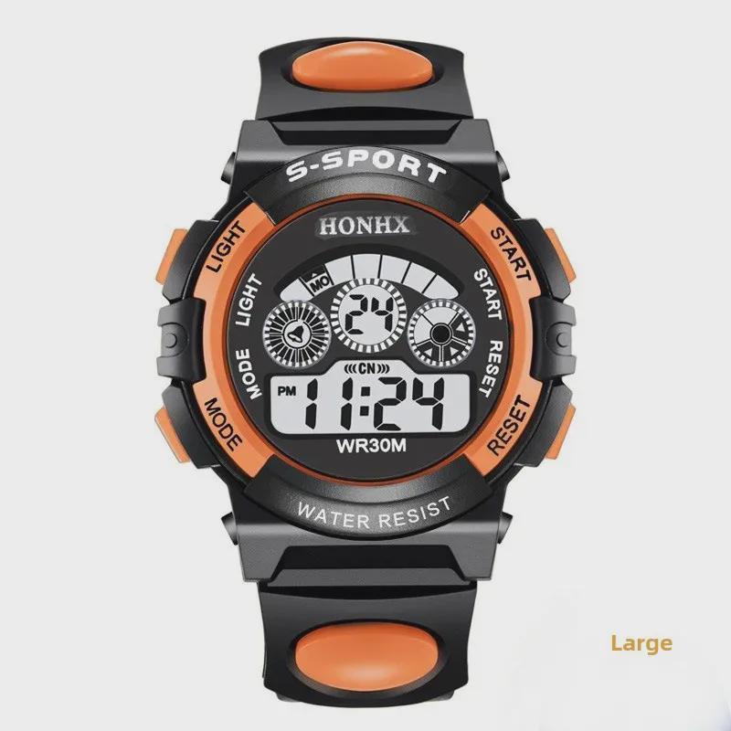 

Многофункциональные водонепроницаемые детские электронные часы с разноцветной подсветкой - Модель 0119