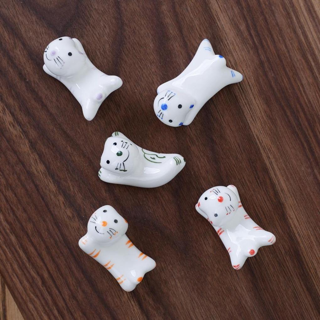 Nekomiko Ceramic Spoon Rest Chopstick Rest 5-Piece Set