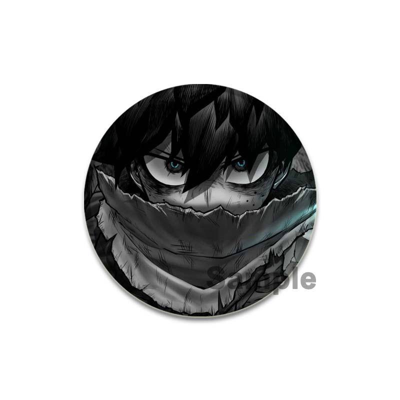 32/44/58mm Anime Figure Izuku Midoriya Round Brooch Clothing Lapel Pin Souvenir Soft Button Pins My Hero Academia Badge