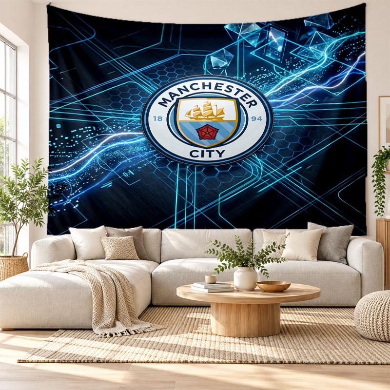 Manchester City Wandteppich, Weiches Stoff Wandbehang, Dekorative Kulisse Für Schlafzimmer Heim Wandkunst
