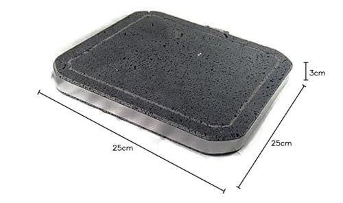 Mihiro "High-Durability Grooved Lava Plate" 25 x 25 x 3 cm thick, made by Kurogenbu