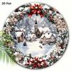 Winter Village Aluminum Sign 2D Flat Christmas Plaque Snowy Town Design Door Wall Holiday Decor
