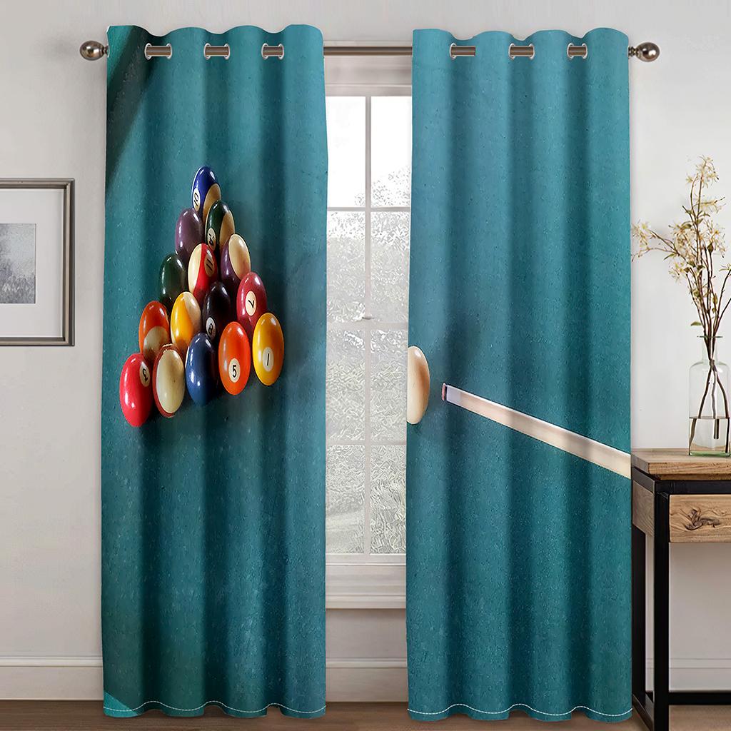 Billardkugeln Snooker Wettbewerb Unterhaltungsspiel Vorhänge für Wohnzimmer Schlafzimmer Küche Billardzimmer Dekor Vorhänge