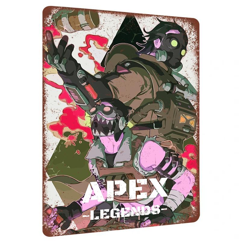 

Apex Legends Game Character Metal Wall Art Decorative Iron Painting for Home Bar Office Decor 20x30cm（7.8x11.8inch）