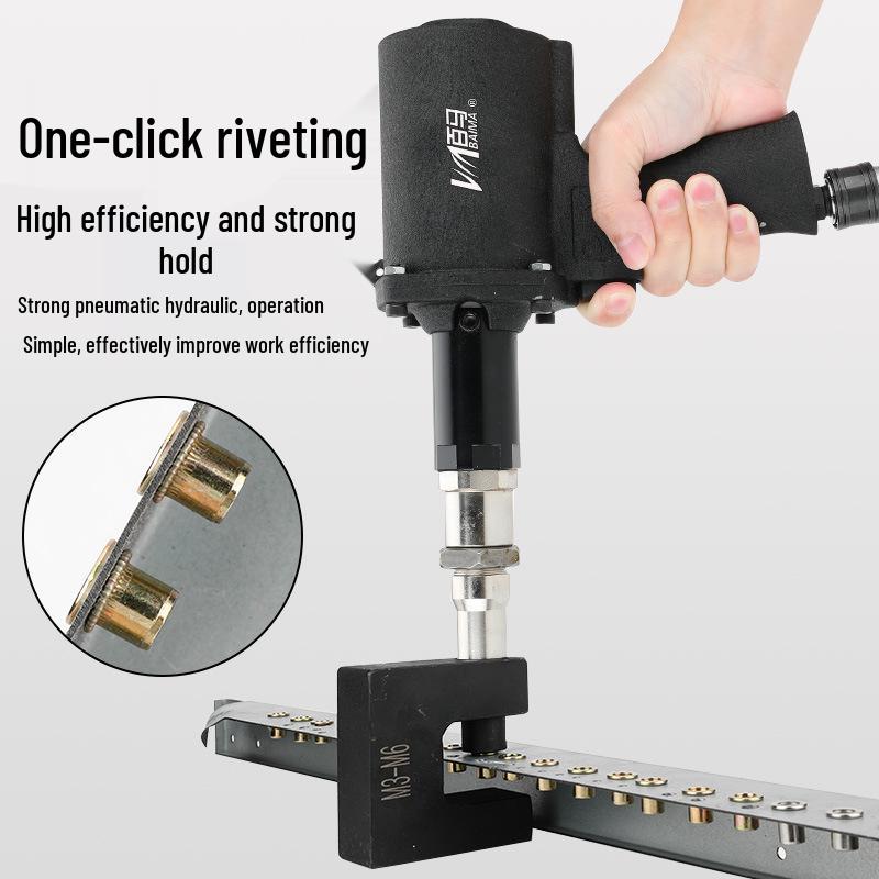 Dual-Column Hydraulic Pneumatic Riveting Machine with Rivet and Nut Gun