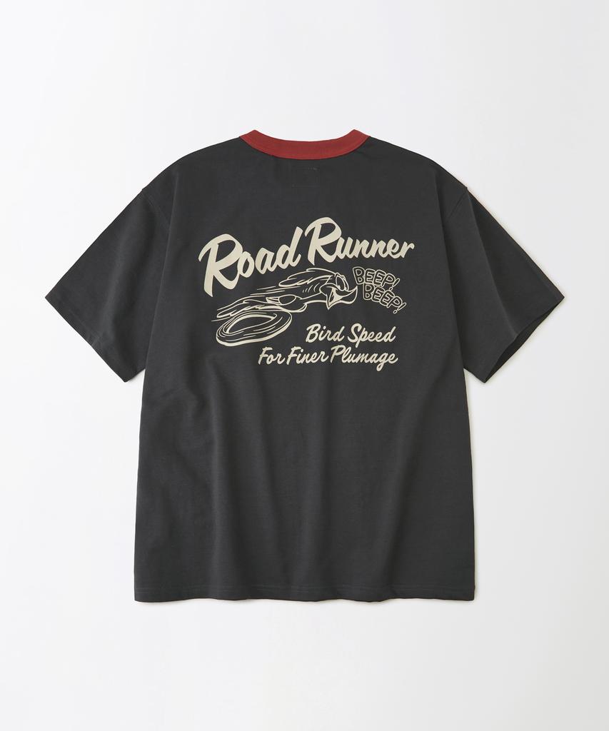 OUTSTANDING [Looney Tunes] Half Sleeve Tee(Bird Speed)_Charcoal