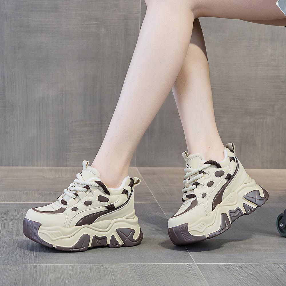 Spring new platform invisible inner height increase women's shoes daddy shoes casual sneakers CM student shoes