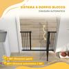 Dog Gate with 2 Extensions, Adjustable Width Up To 100 Cm and Automatic Closure, Black