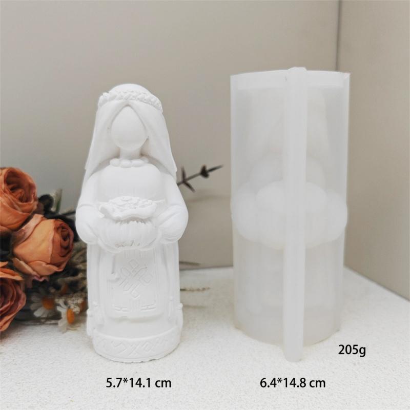 3D Santa Maria Silicone Candle Mold DIY Handheld Money Can Princess Portrait Gypsum Craft Soap Candle Mold Home Decoration