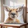 Fun animal selfies Cushion Cover Natural Linen Organic Fabric DoubleSided Printing Couch Pillow Covers Home Decor Gift
