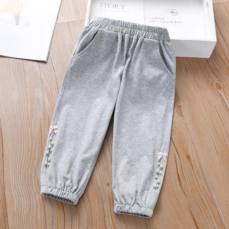 

Girls Cropped Pants for Spring Children s Leggings for Summer Thin Baby Pants Casual Pants 90 светло-серый