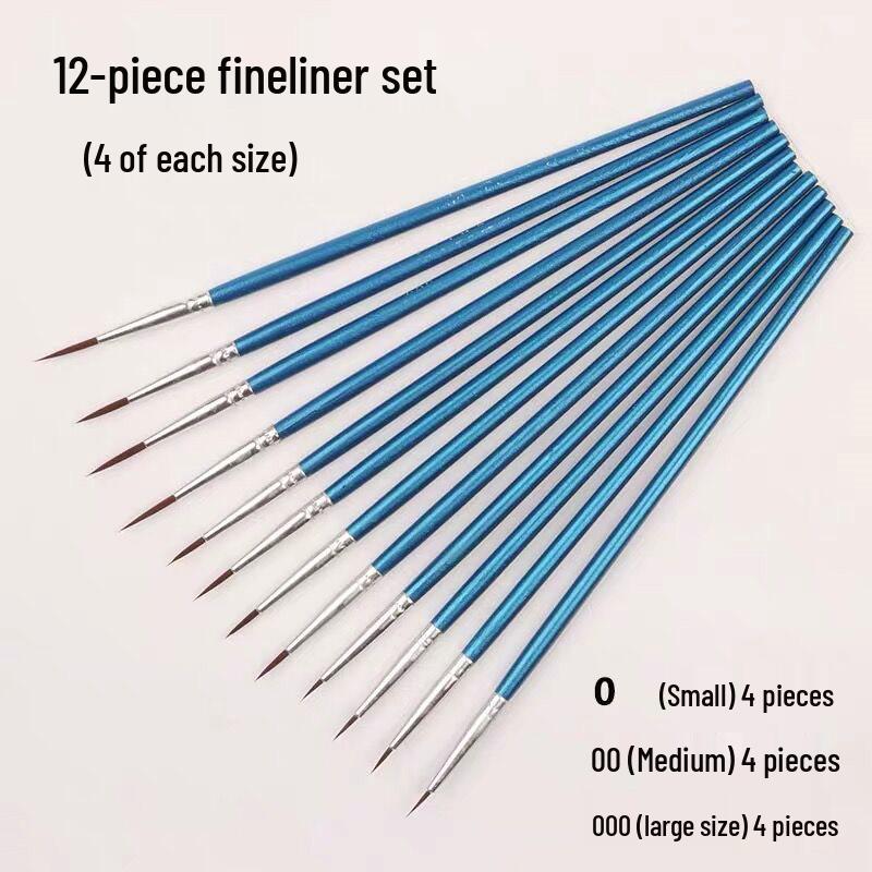 10-Piece Nylon Gouache & Acrylic Paintbrush Set for Students