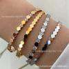 18k Rose Gold Argyle Diamond Honeycomb Bangle: Minimalist, Stackable Women's Bracelet