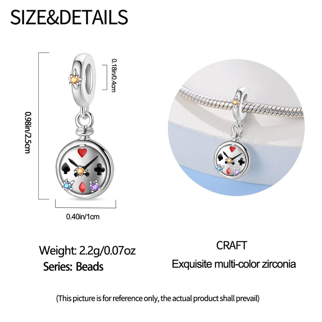 Pendant Charm Bead Copper Fairy Tale Clock Pendant Fit Original Bracelet For Jewelry Making Valentine'S Day Gift