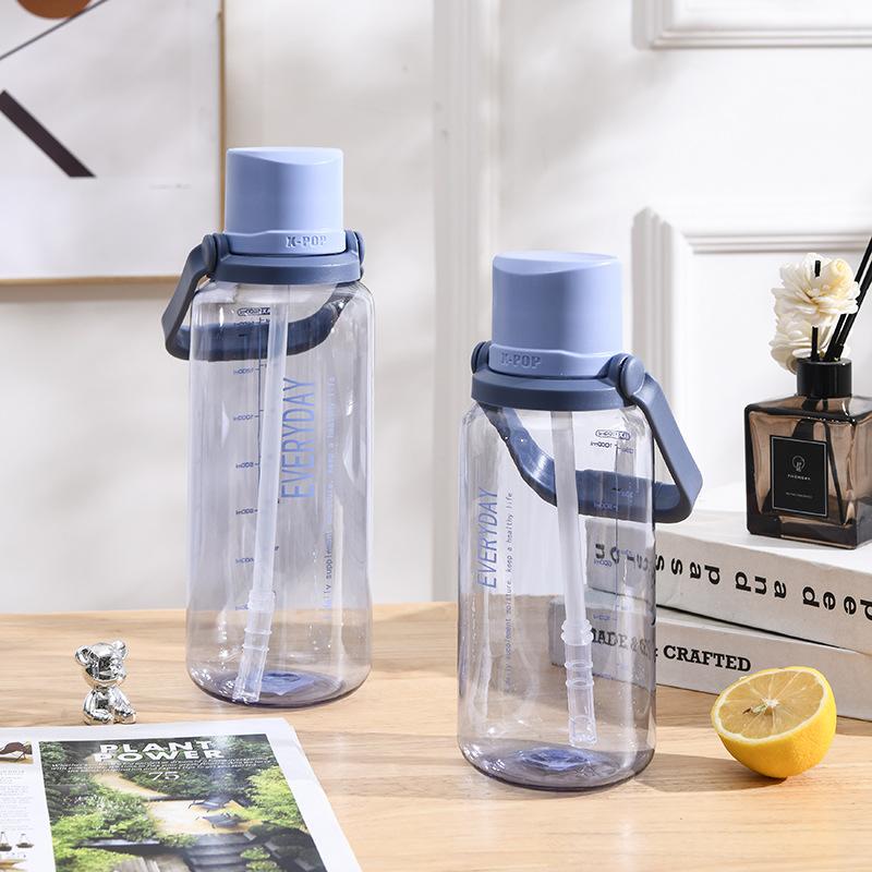 Water Bottlelogo Large Capacity Sports Portable Plastic Water Cup Portable Leak-proof Fitness Water Cup Boys and Girls Sports Kettle