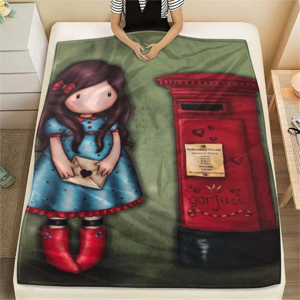 1PC Santoro Print Flannel Blanket, High quality Comfortable for All Seasons, Home Decor, Warmth and Comfort, Perfect for Christmas Gifts141