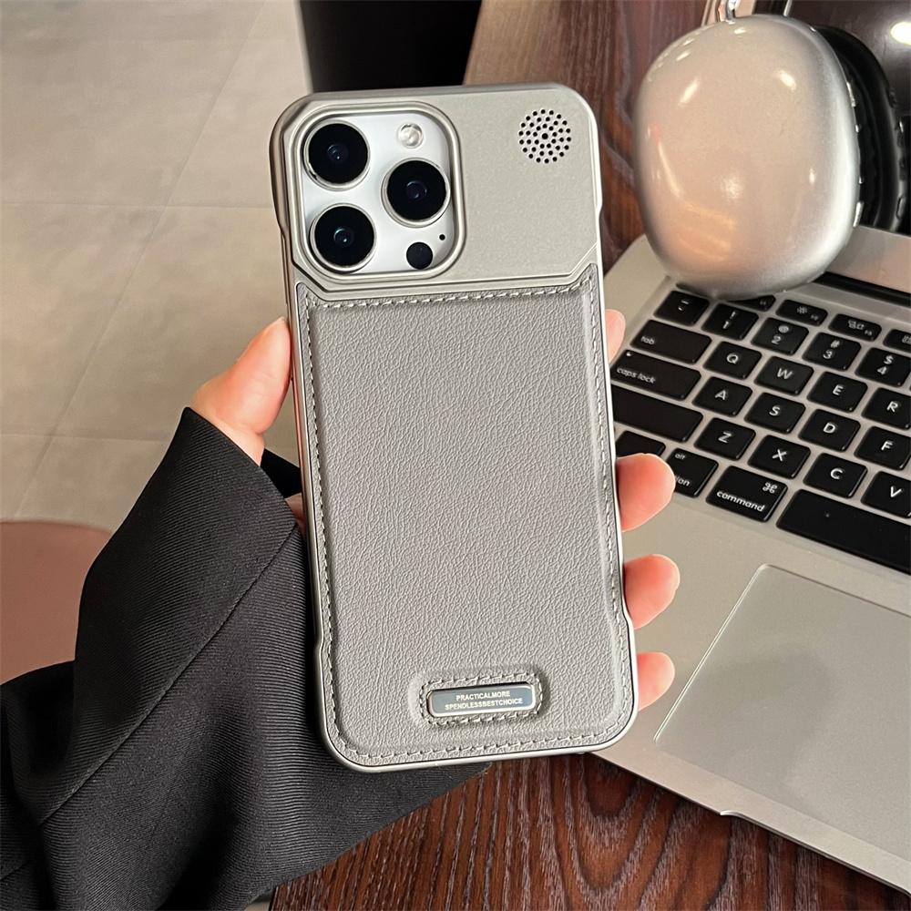 Premium Leather Magnetic Frameless Phone Case For iPhone 16 15 14 13 12 11 17 Pro Max Plus 16E Plating Protector Aroma Cover