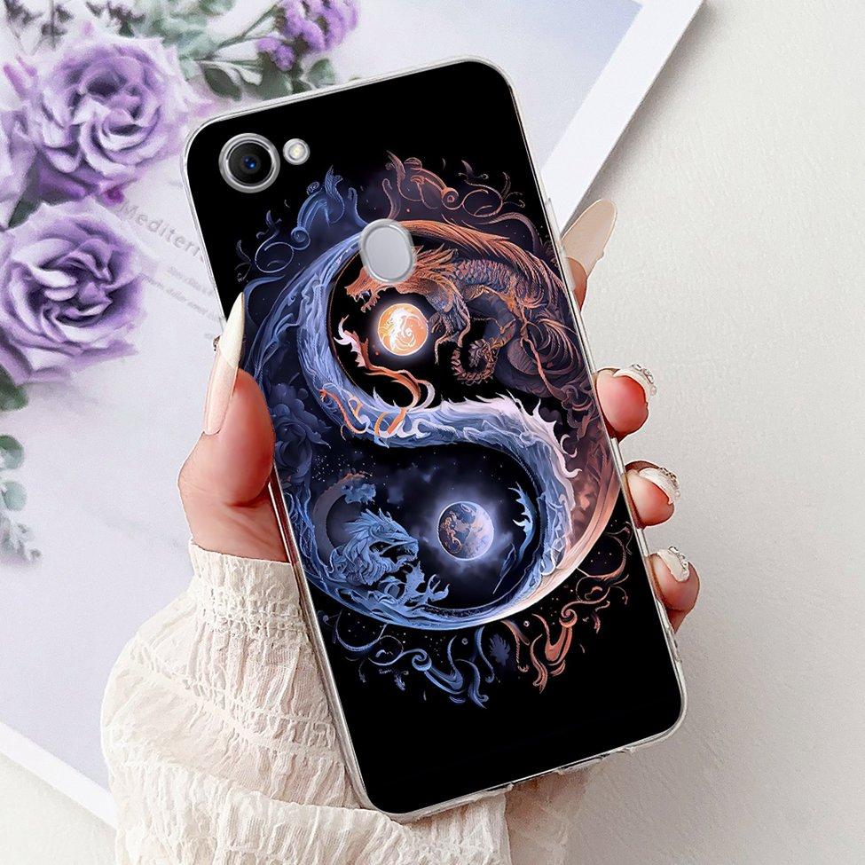 Clear For Oppo F7 Case Kawaii Cute Cat Fashion Flower Funny Luxury Painted Soft Back Cover For OppoF7 Phone Case CPH1821 CPH1819