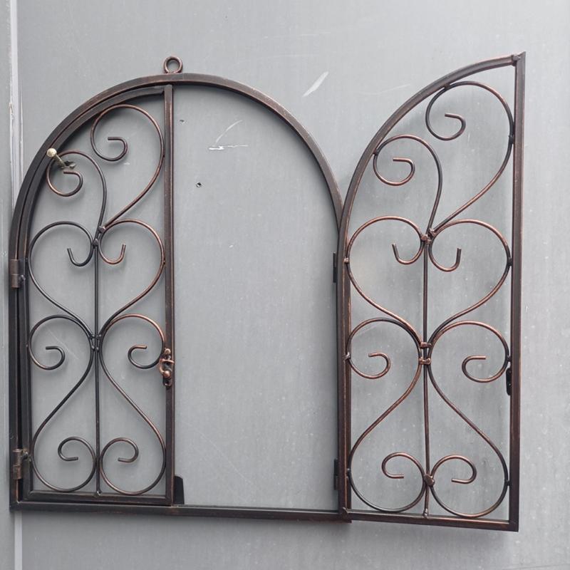 Romantisch Metalen Wanddecoratie Vintage Nepraam Frame Kunst Met Gebogen Ontwerp Voor Slaapkamer Tuinen Decoratie