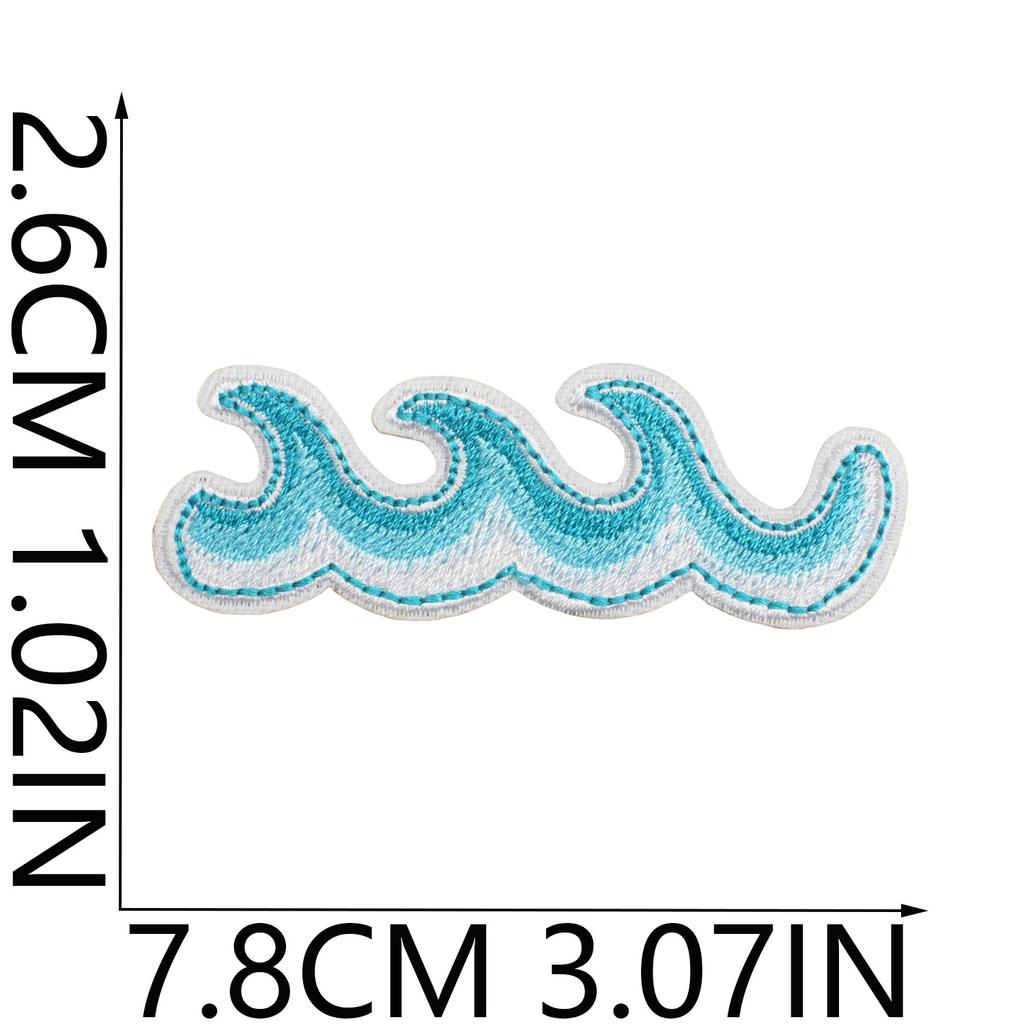 Wave Embroidery Cloth Sticker, Clothes Decoration Patch Sticker, Computer Embroidery Chapter Boy, Summer Surfing Sea Wave Embroidery Label