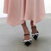 Fashion Novelty Designer Shoes Metal Bling Decoration Women Pumps Sexy Pointed Toe Slingbacks Heeled Sandals Elegant Party Dress Shoes