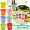 Small Metal Buckets With Handle – Galvanized Bucket Leak Proof & Resistant- Best For Party Décor, Organizing & Decorating Classrooms Bucket Flower Pot
