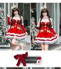 Pinxian Women's Christmas Elderly Santa Cloak Long Robe Cosplay Costume SD-174