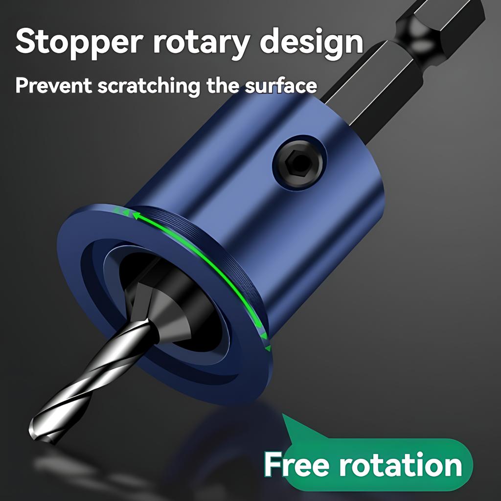 Countersunk Drill Bit with Alloy Core Limiter, Countersink Drill Router Bit, Woodworking Tool for Drilling Pilot Holes In Wood