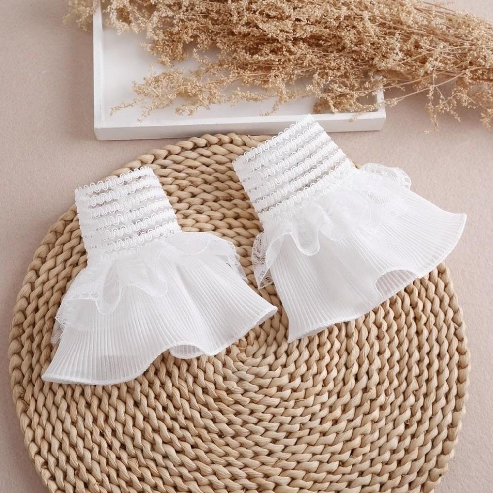 Ruffle False Wrist Cuffs Mesh Lace Fake Cuffs Universal Detachable Sleeves  Halloween