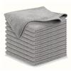 5/10pcs Kitchen Towel, Ultra-fine Fiber Light Gray Cleaning Cloth Set, Absorbent, Soft And Stain-removing Cloth
