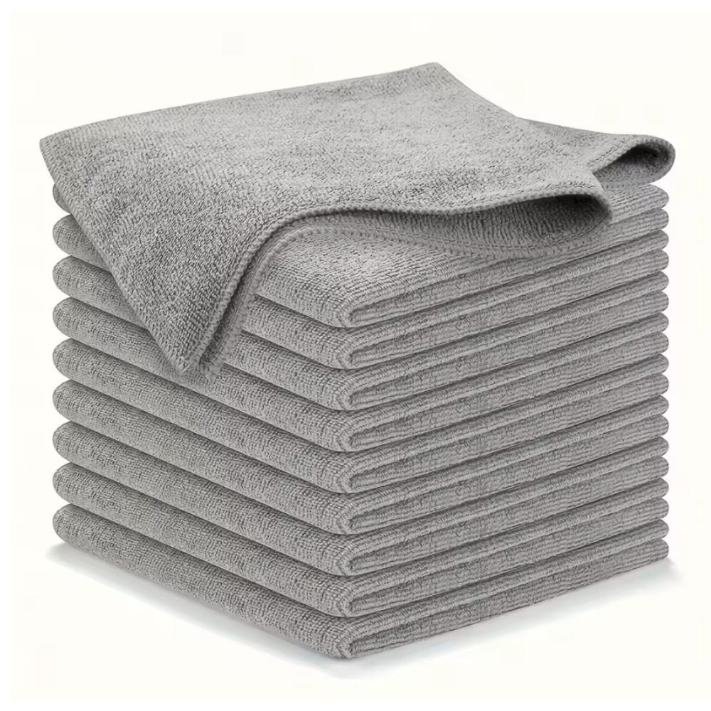 5/10pcs Kitchen Towel, Ultra-fine Fiber Light Gray Cleaning Cloth Set, Absorbent, Soft And Stain-removing Cloth