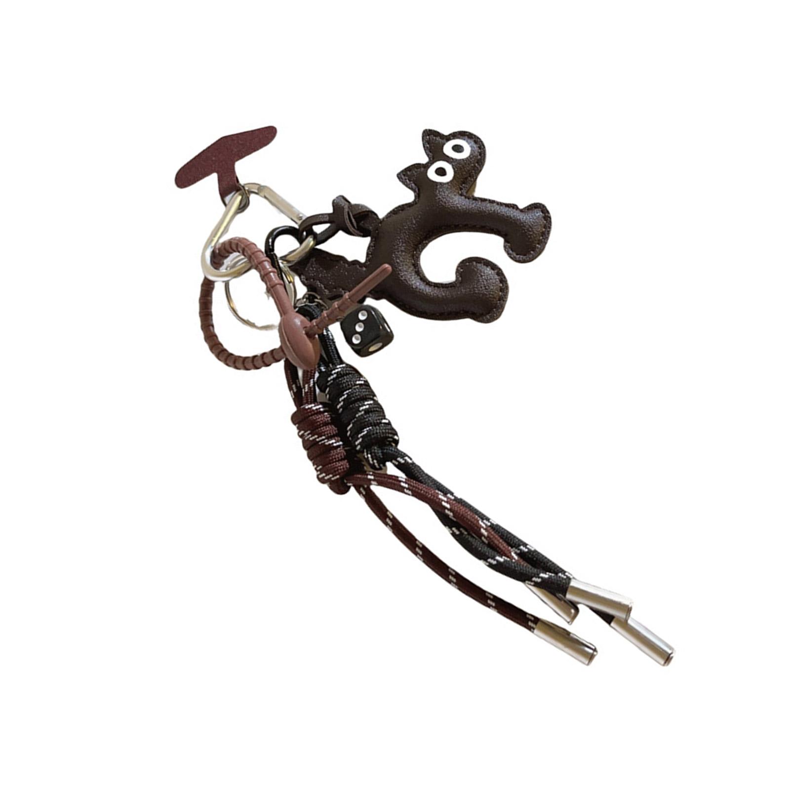 

Кулон-кошка из ПУ кожи, плетеный шнурок, подвеска для телефона, модный брелок на животную тематику, стильный подарок для любителя питомцев коричневый