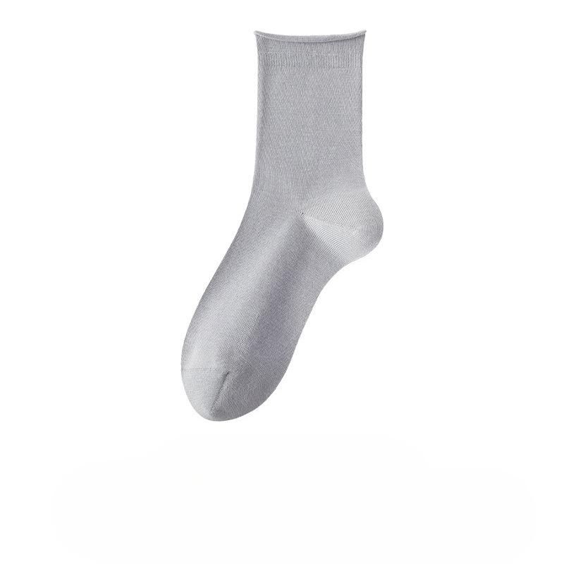 Pure Cotton Socks - Children's Summer Lightweight Rolled-edge Unlined Postpartum Socks - 100% Cotton Anti-odor Mid-calf Women's Socks