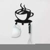 1pc Key Holder Rack Wall Mounted-Modern Coffee Time Decor Key Organizer with 3 Hooks Hook for Wall, Iron Art, Coat Hanger
