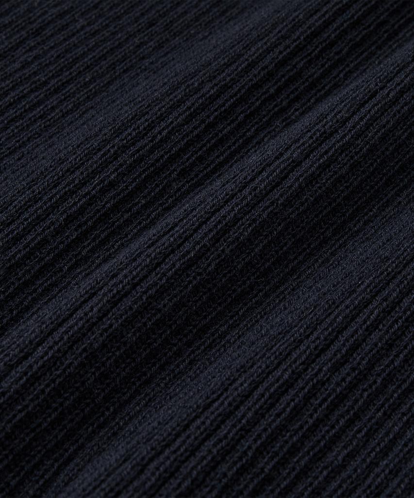 Beulaendideu Hard Twist Ribbed Henley Neck Half Knit [Ink Navy]