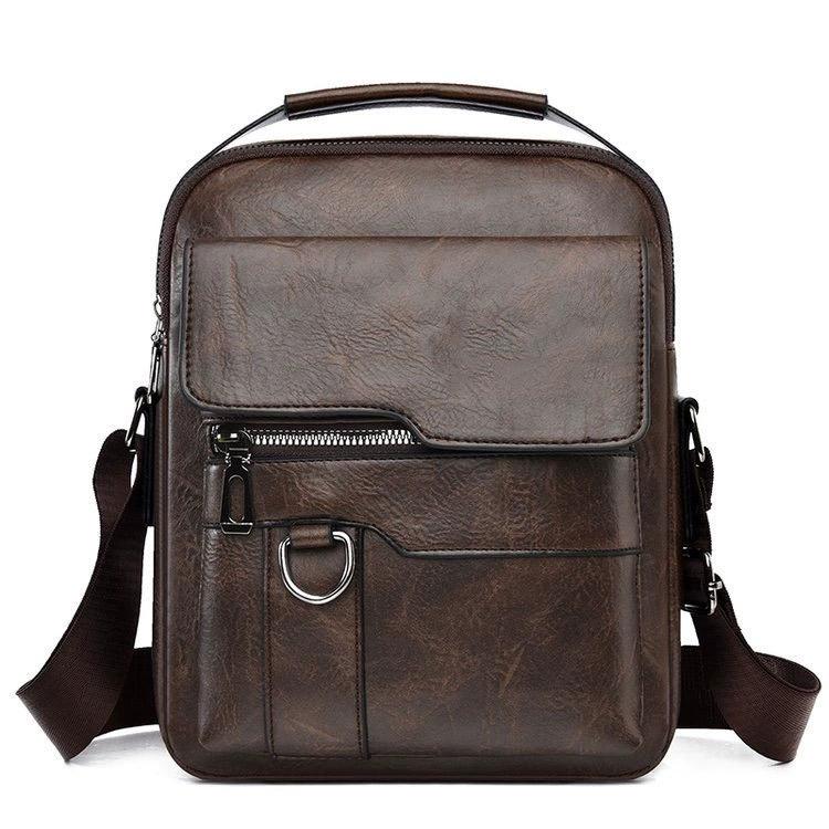 Men's Messenger Bag Leather Crossbody Shoulder Bag Classic Waterproof Briefcase Satchel Travel Bag