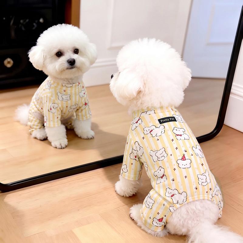 Dog German velvet warm four-legged clothes autumn and winter than bear teddy small dog cat pet bottoming shirt loungewear