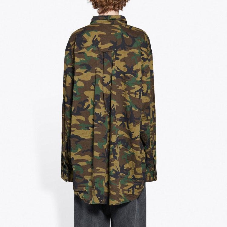 Balenciaga Camouflage Fitted Shirt 'Green' Men's 659027TKL142840