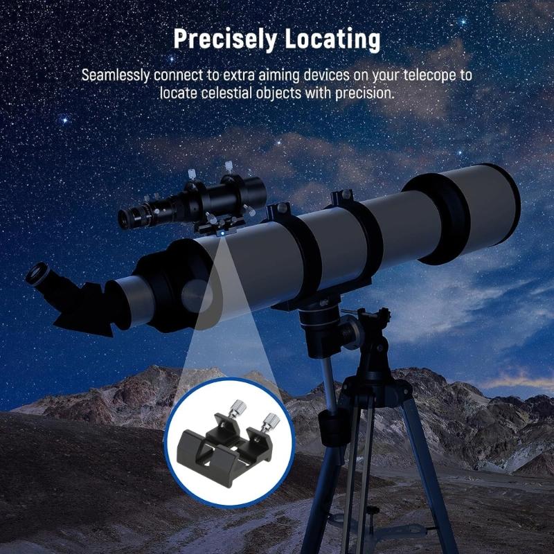Supporto per telescopio con base a coda di rondine universale aggiornato, morsetto a coda di rondine con due viti a testa zigrinata, installazione semplice e resistente.