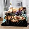 3D Retro BioShock Game Gamer Blanket,Soft Throw Blanket for Home Bedroom Bed Sofa Picnic Travel Office Rest Cover Blanket Kids