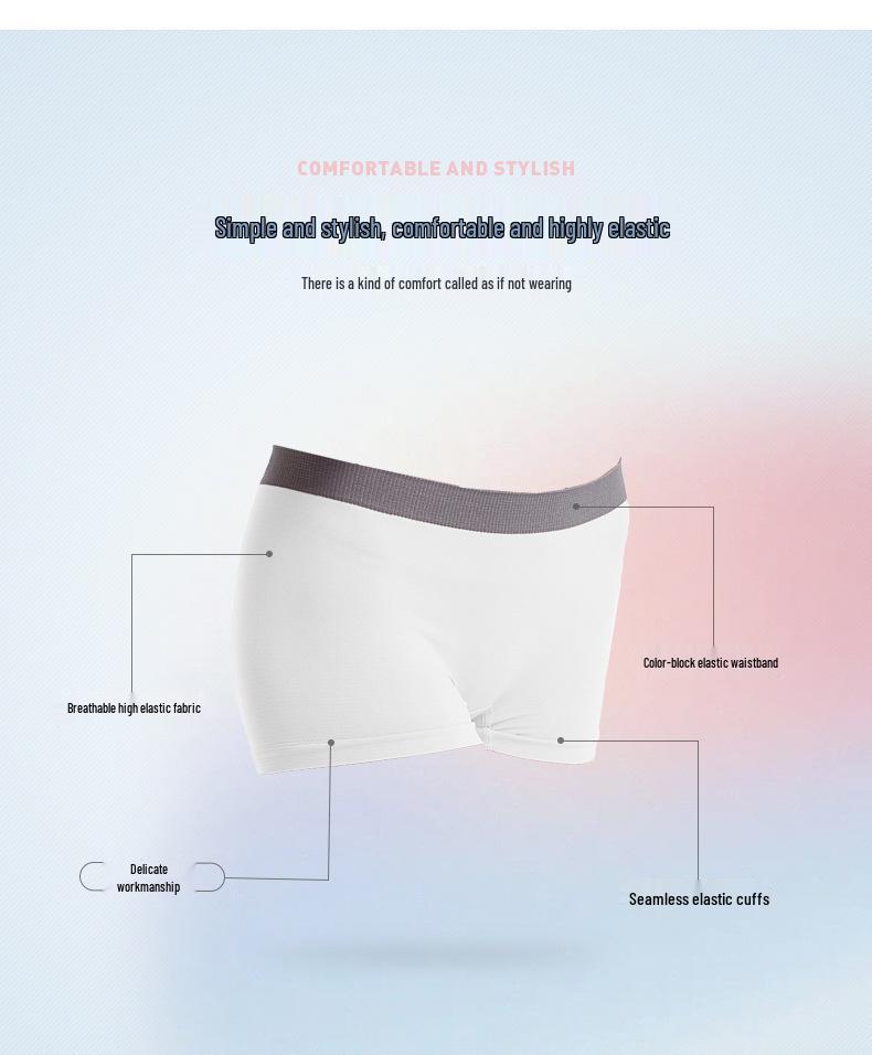 Women's Seamless Mid-Waist Quick-Dry Anti-Exposure Boxer Briefs