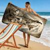 Wolf Art Print Beach Towel, Large Soft Quick Dry Towel for Beach Camping Swimming