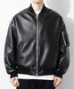 Qt8 Garments Gb Synthetic Leather Ma-1 Jacket (Black)