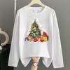 (Asian Size) sweet merry style Print T Shirt Christmas holiday Graphic Tee Women autumn winter Casual Fashion Top Clothing Long Sleeve T-shirts